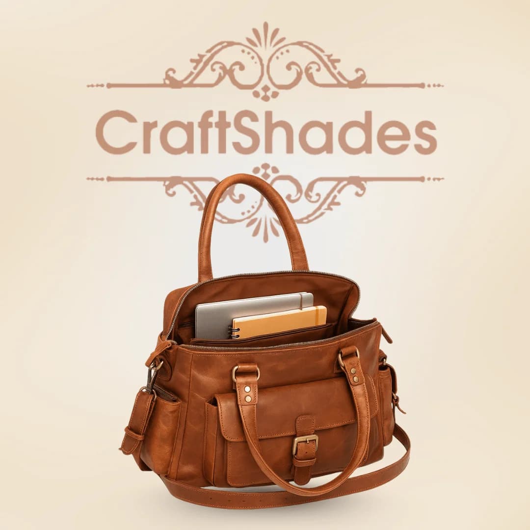 IndiFash - 13 Inch Handcrafted Leather Women’s brown Tote Bag | 100% Genuine Leather thumbnail 2