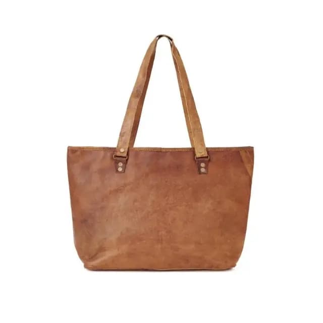 IndiFash - 13 Inch Handcrafted Leather Women’s Tote Bag | 100% Genuine Leather