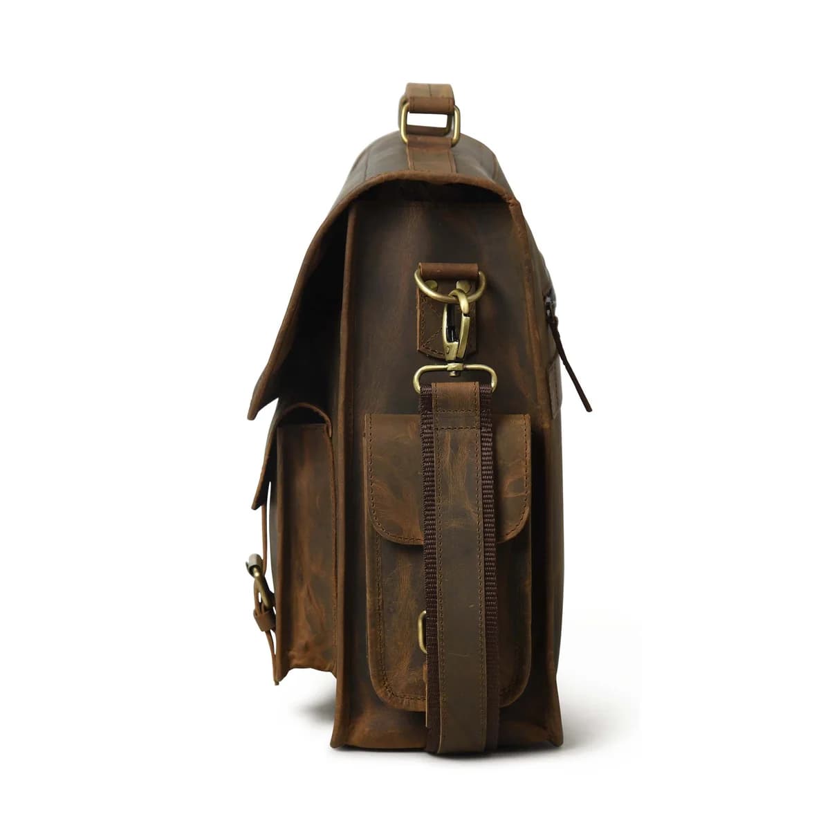 IndiFash 16 Inch Buffalo Leather Messenger Laptop Bag thumbnail 3