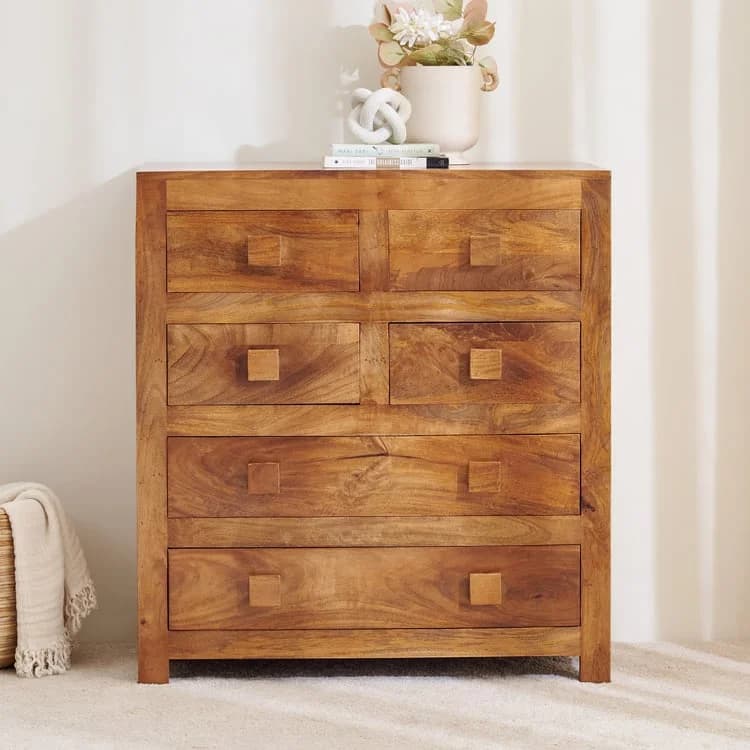 IndiFash Antique Wooden Chest of 6 Drawers thumbnail 7