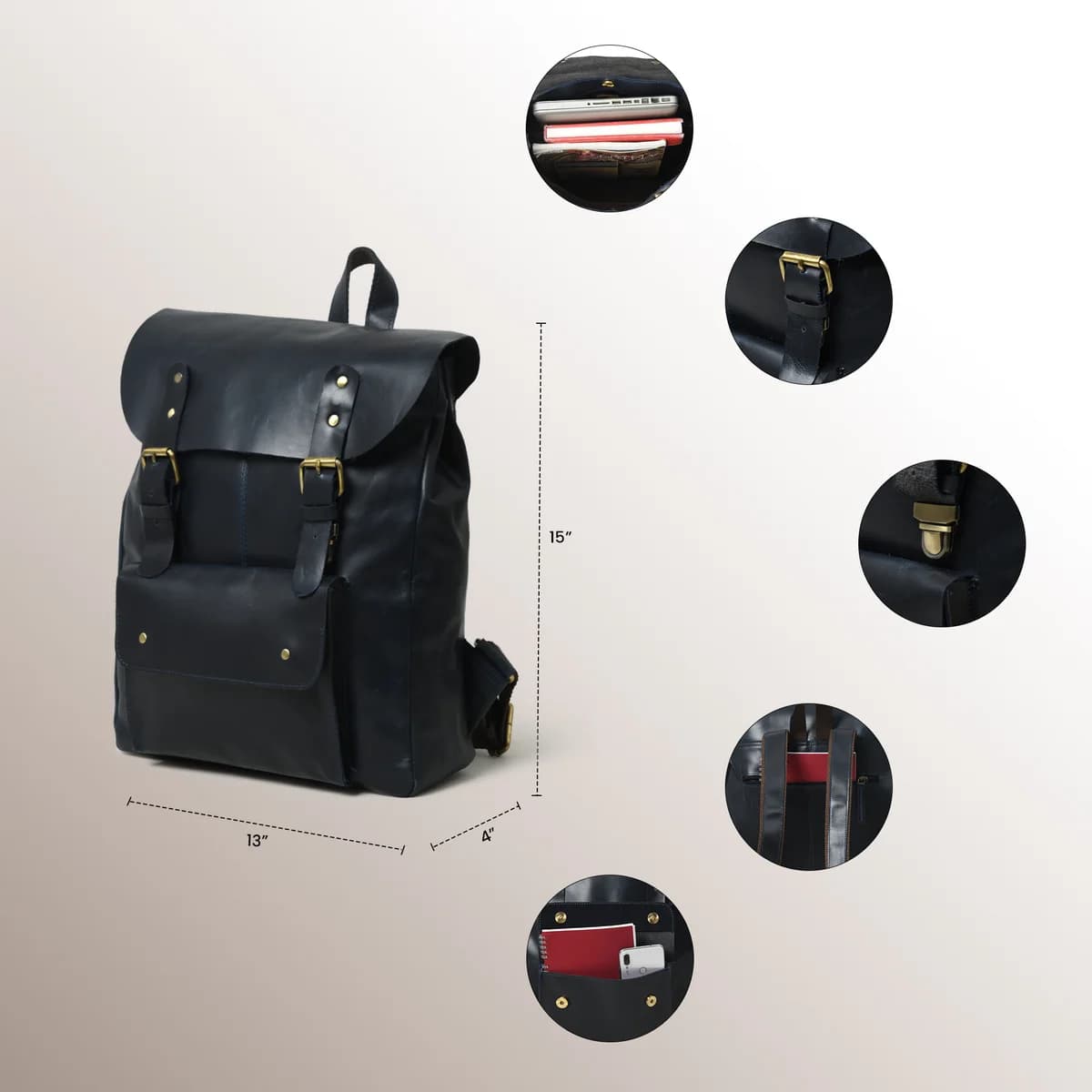 IndiFash buffalo leather Women backpack thumbnail 10
