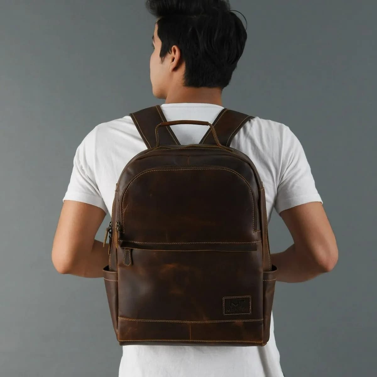 Indifash Cambridge Unisex Buffalo Leather Backpack thumbnail 2