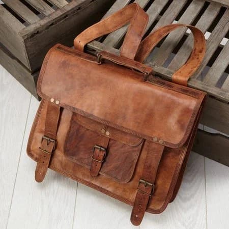IndiFash Combo Offer - 15 Inch Handmade Leather Laptop Bag, & Belt thumbnail 5