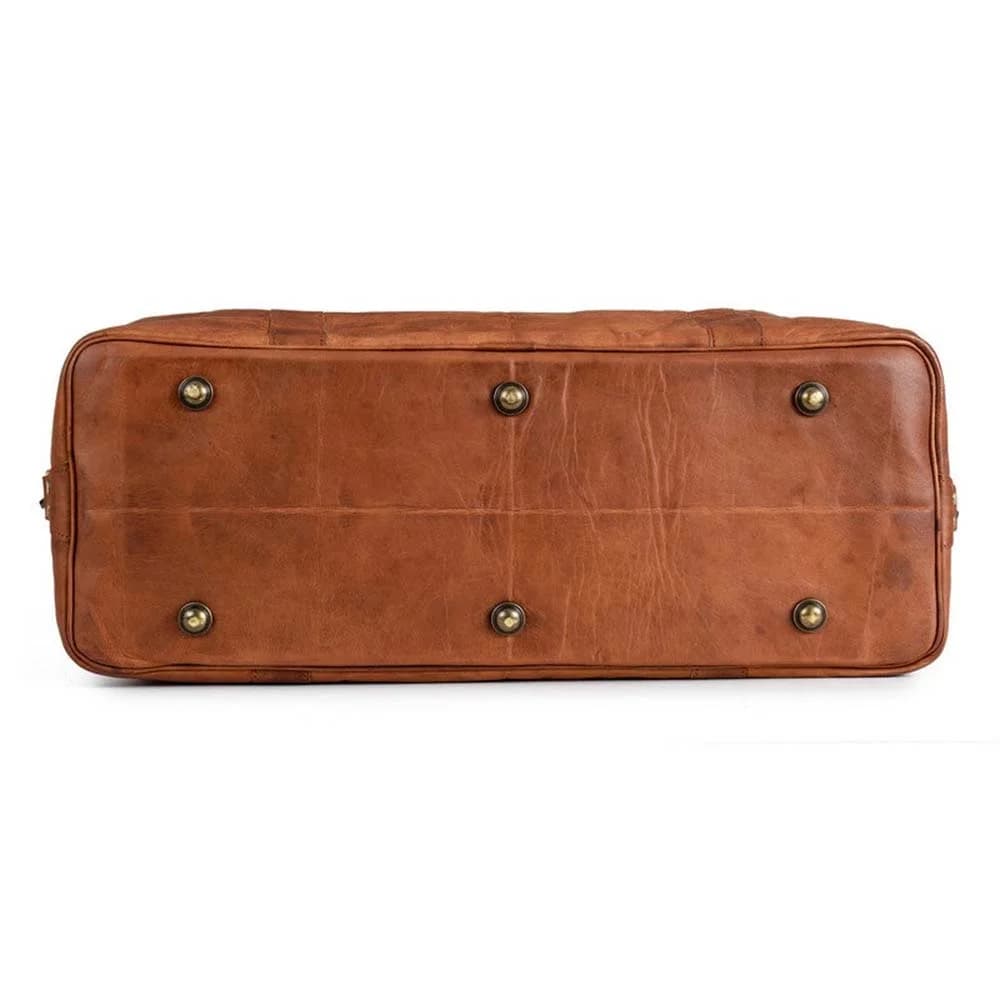 IndiFash 20 Inch brown duffle leather bag thumbnail 8
