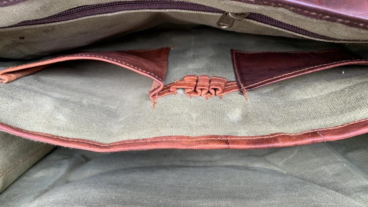 IndiFash - Full Flap Plain Handcrafted Leather laptop Bag | 100% Genuine Leather|11*15 thumbnail 4