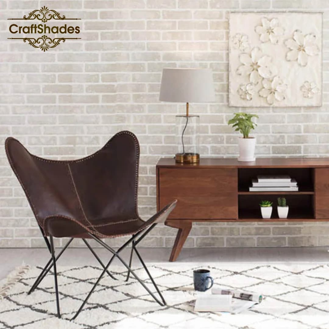 IndiFash Handcrafted Butterfly chair Buffalo leather thumbnail 4