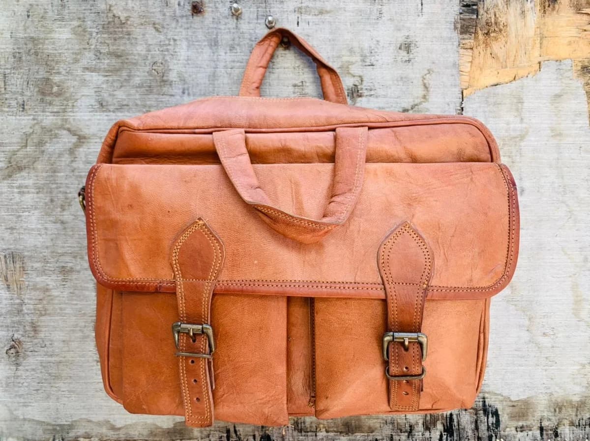 IndiFash - Handcrafted Mobile Sling Bag & laptop bag | 100% Genuine Leather thumbnail 2