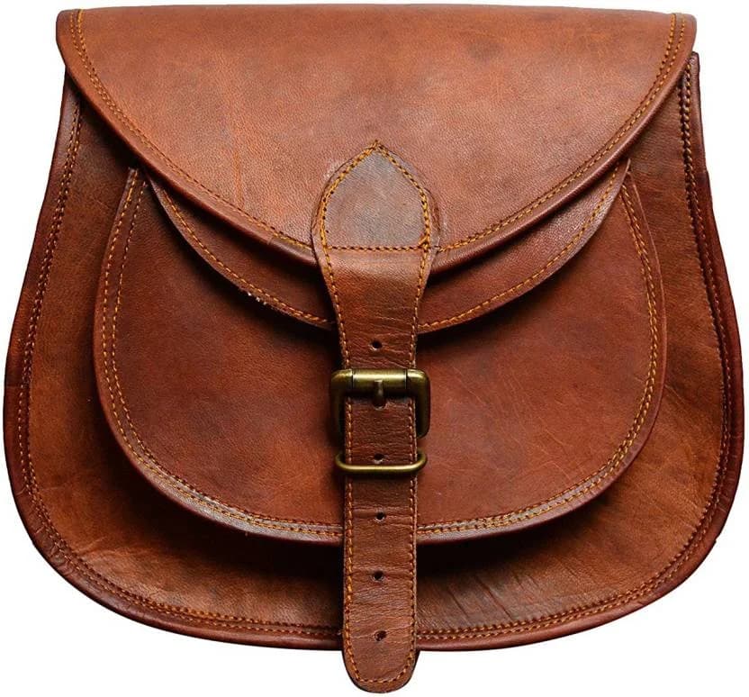 IndiFash - Handcrafted Unique 5×7 inch Sling Leather Bag for Women thumbnail 2
