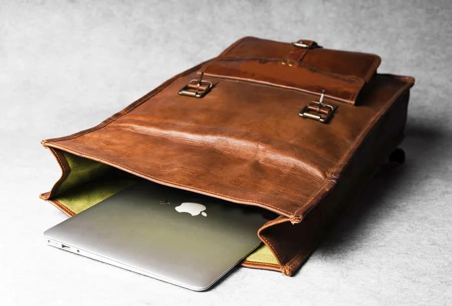 IndiFash - Multiple Pockets 12*16 Inch Handcrafted Goat Leather Roll Bag | 100% Genuine Leather thumbnail 6