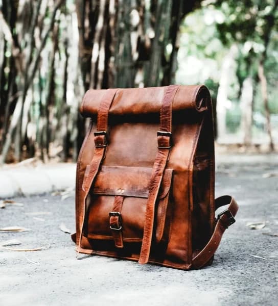 IndiFash - Multiple Pockets 12*16 Inch Handcrafted Goat Leather Roll Bag | 100% Genuine Leather thumbnail 7