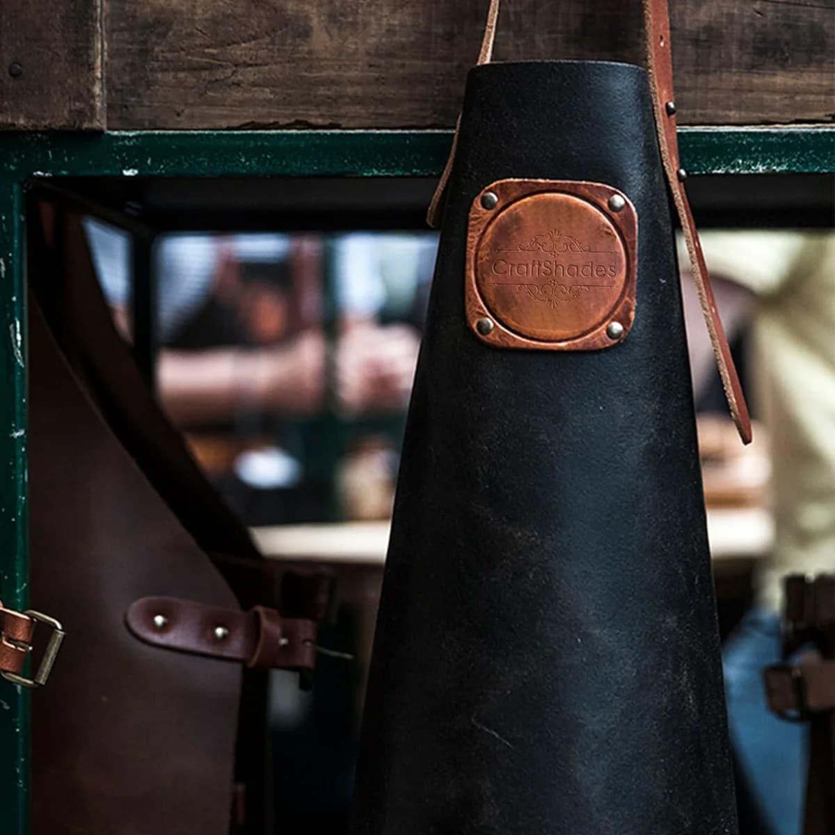 IndiFash leather Apron for Men Black Colour thumbnail 2