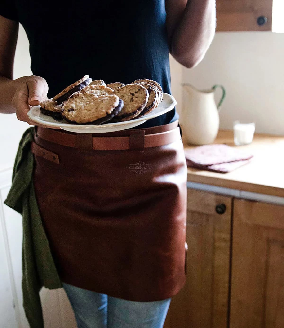 IndiFash leather Apron for Men Full Brown Colour thumbnail 4
