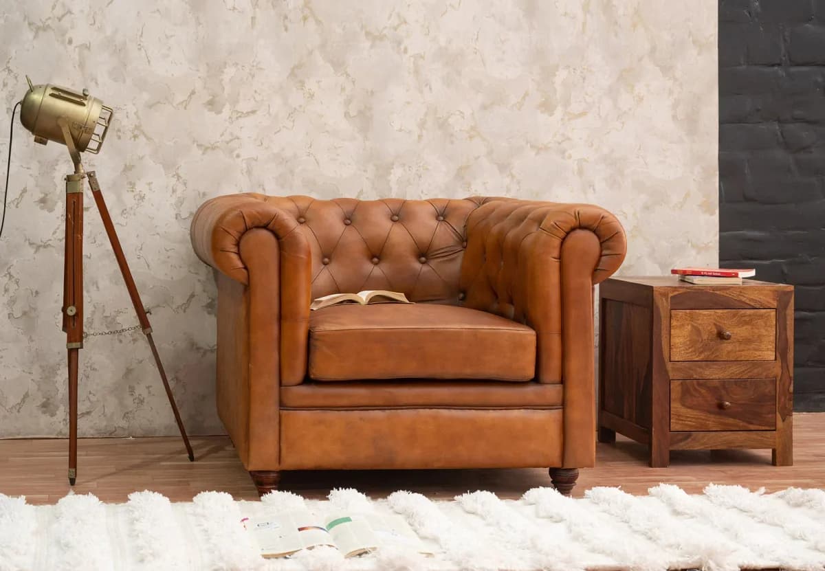 IndiFash Traditional Chesterfield 1 Seater (D-40 Foam) thumbnail 2