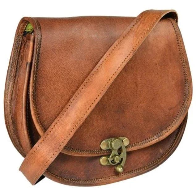 IndiFash - Unique C-Lock Handcrafted Leather Bag | 100% Genuine Leather thumbnail 3