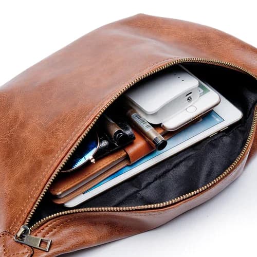 IndiFash Vintage Brown Leather Unisex Fanny Packs Hip Pack Waist Bag thumbnail 2