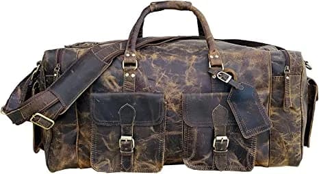 IndiFash Large 28 inch duffel bags for men leather travel bag thumbnail 4