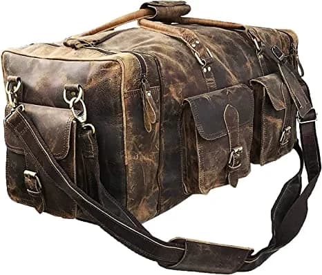 IndiFash Large 28 inch duffel bags for men leather travel bag thumbnail 5