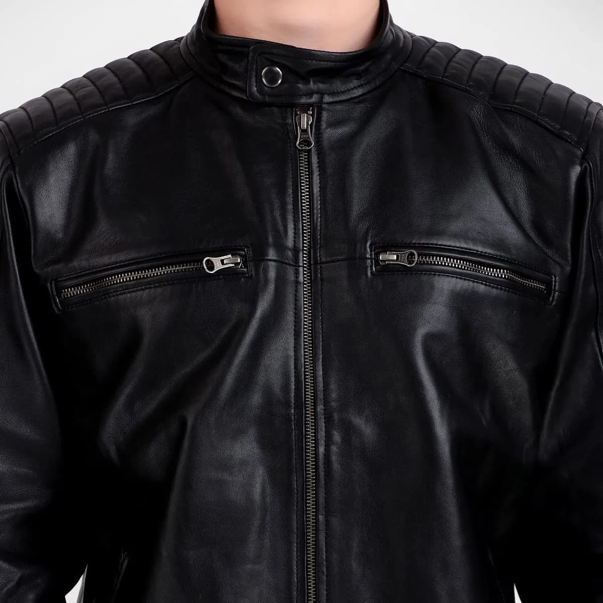 Heritage Classic Black Leather Jacket thumbnail 2