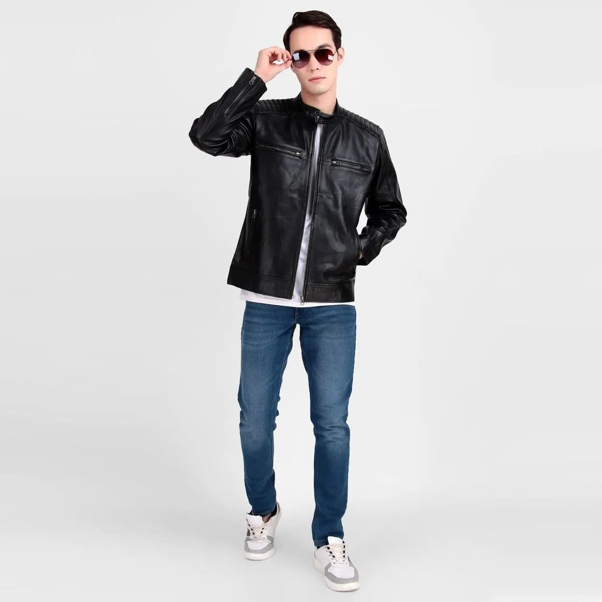 Heritage Classic Black Leather Jacket thumbnail 6