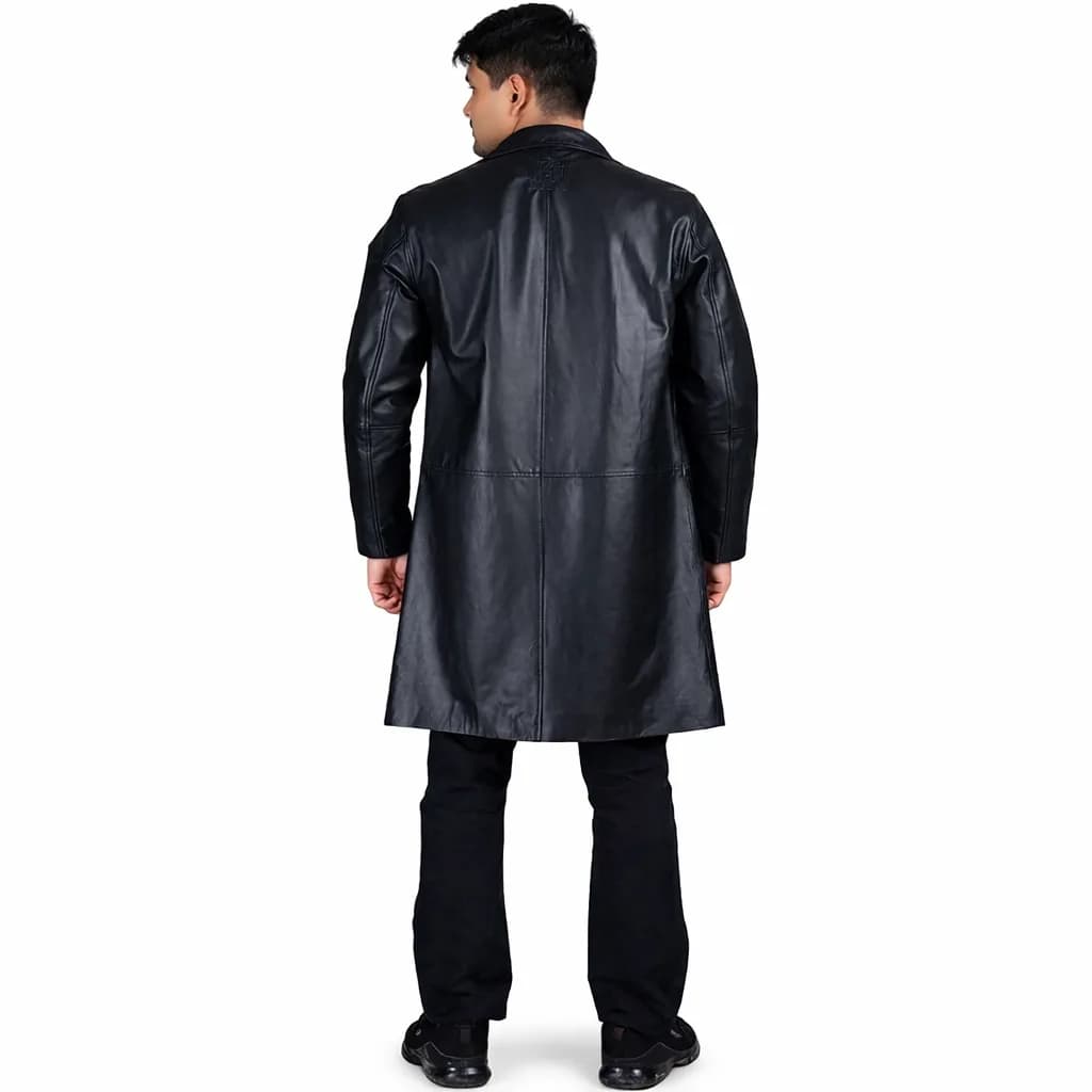 Jahaan Genuine Leather Long Trenchcoat Jacket for Men thumbnail 3