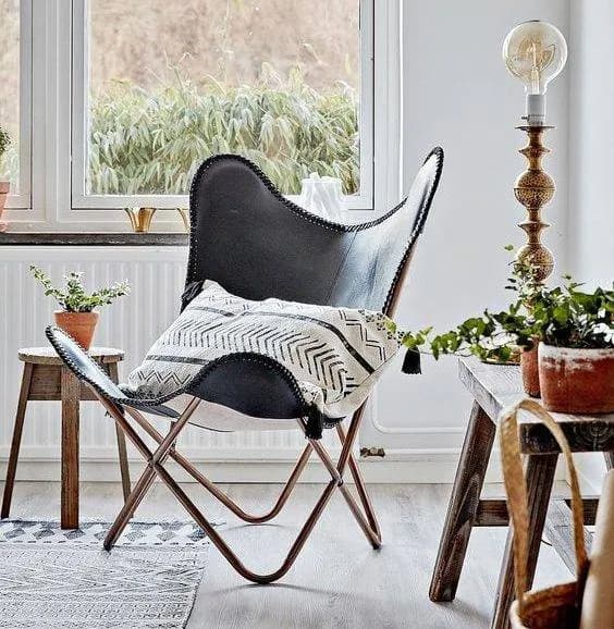 Butterfly chair black cover Buffalo leather