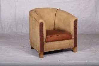Leather Canvas Sofa