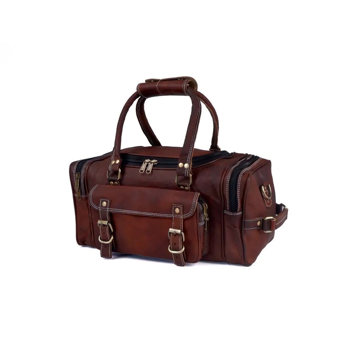 Leather Gym Duffle Bag