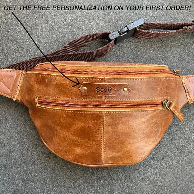 Leather Waist Bag Tan thumbnail 7