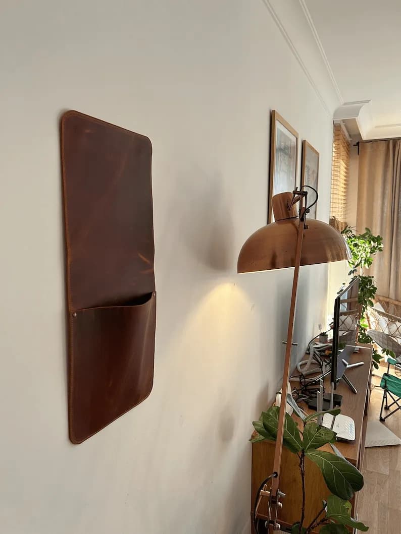 Leather Wall Storage Organizer thumbnail 2