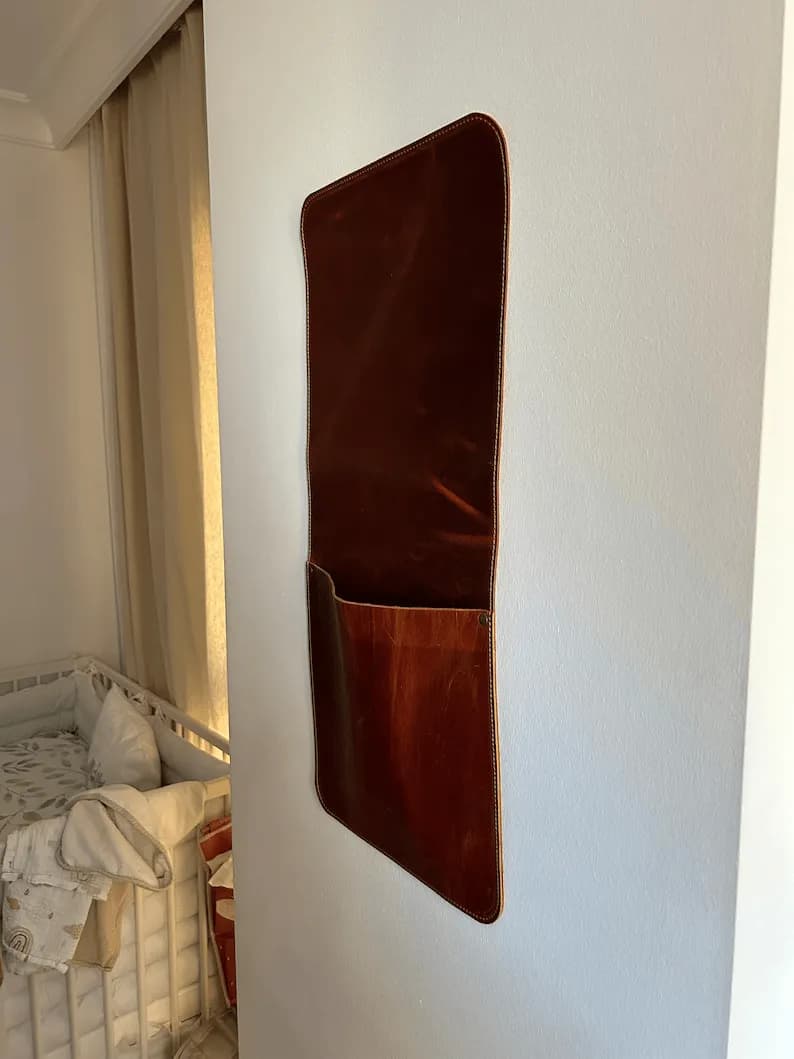 Leather Wall Storage Organizer thumbnail 4