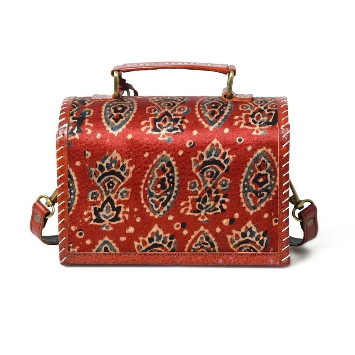 Maroon Mystique Ajrakh Satchel Purse thumbnail 7