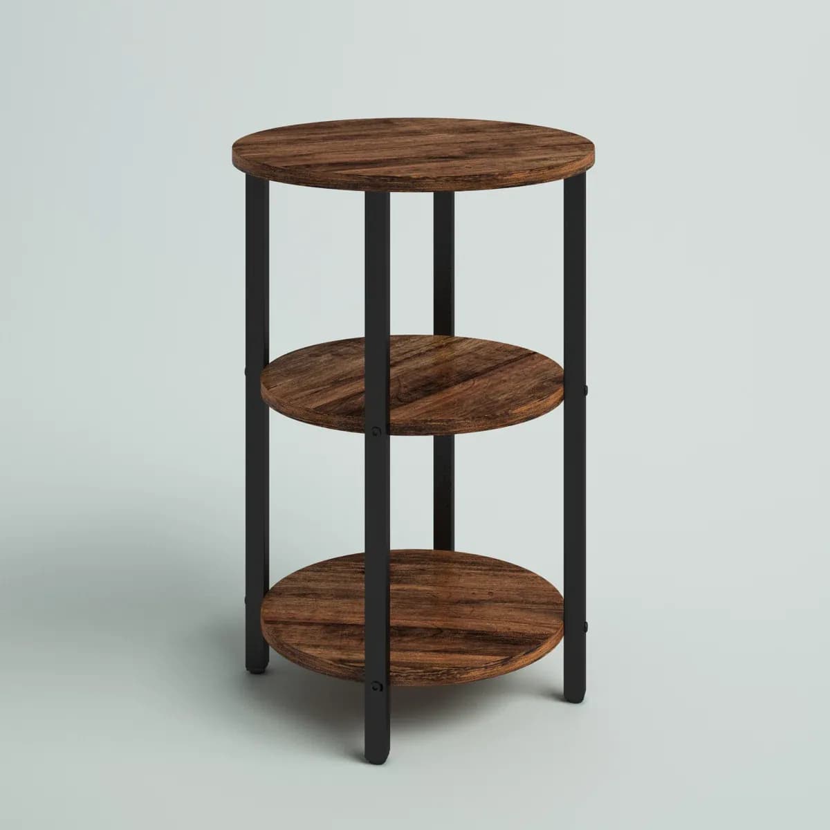 Mauch Round End Table with 3-Tier Storage Shelves thumbnail 2