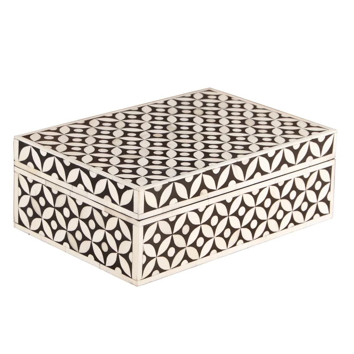 Bone Inlay Box - Medium Black Geometric thumbnail 4