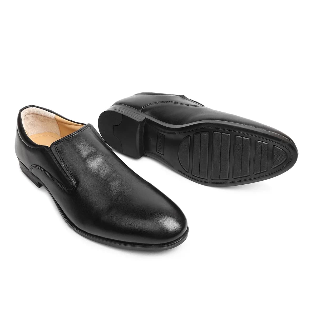 Men's Black Leather Slip-On thumbnail 3