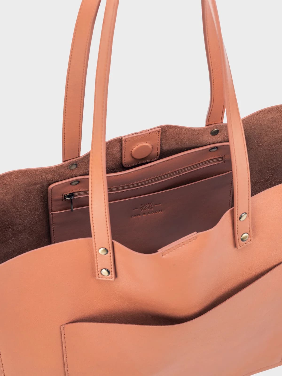 Old Fashioned Top Closure Tote (Dusty Peach) thumbnail 4