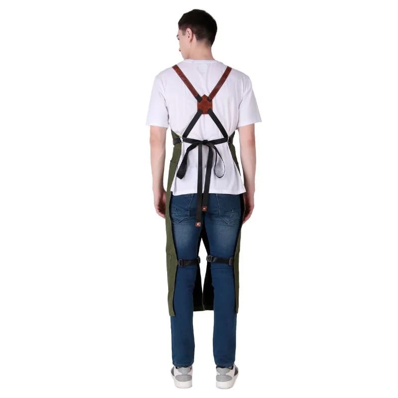Olive Green Chef Apron thumbnail 5