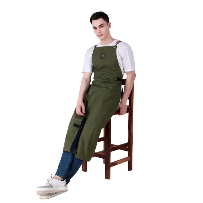 Olive Green Chef Apron thumbnail 8