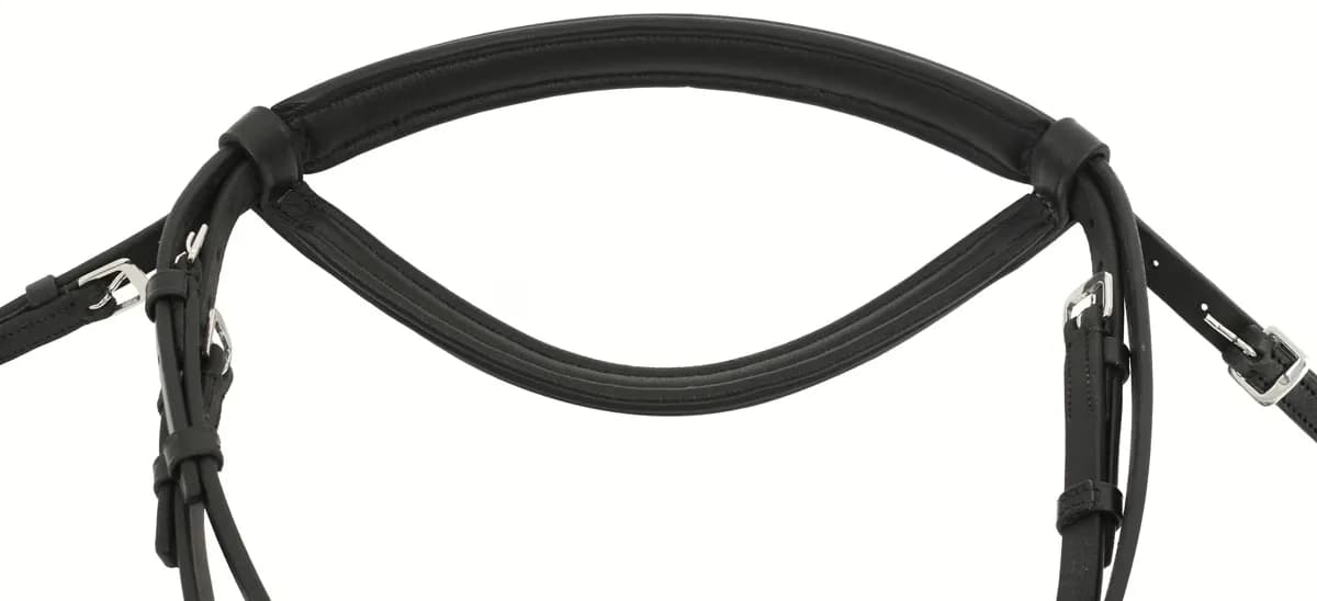 Premium Black Leather English Snaffle Bridle thumbnail 3