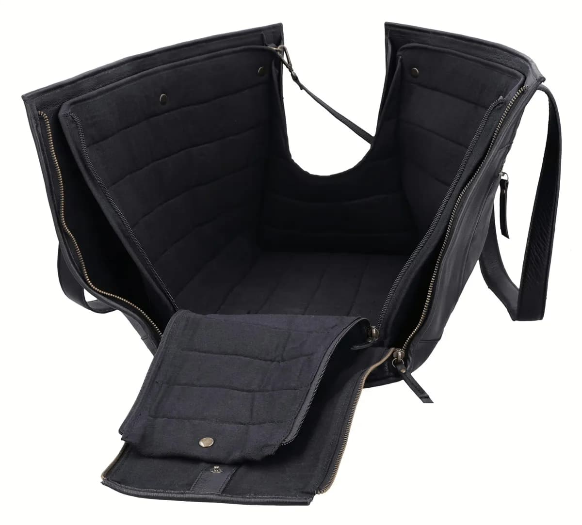 Premium Black Leather Pet Carrier Bag thumbnail 5