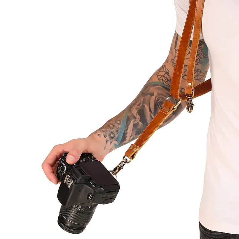 Premium Double Shoulder Leather Camera Strap thumbnail 7
