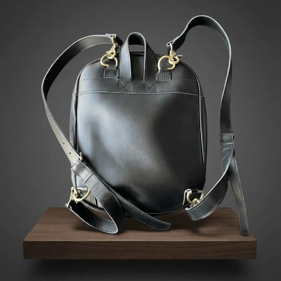 Premium Leather Dopp Kit - Spacious Travel Backpack thumbnail 2