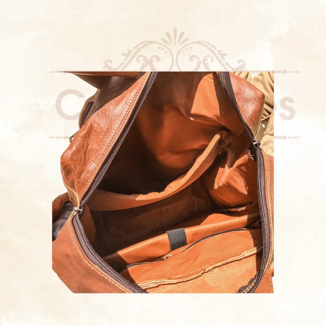 IndiFash - Seven Pocket Goat Leather Backpack | Unisex thumbnail 7