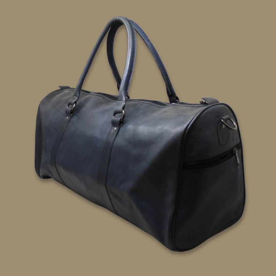 Shivansh Blue Genuine Leather Duffle Weekender Bag-Gs thumbnail 4