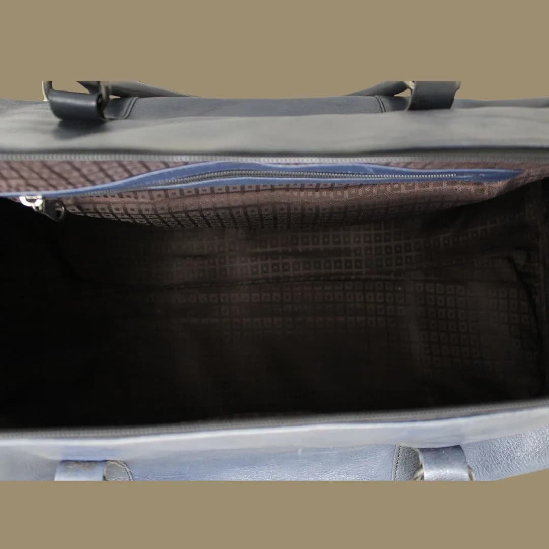 Shivansh Blue Genuine Leather Duffle Weekender Bag-Gs thumbnail 5