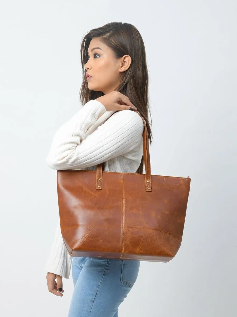 The Kim Tote Bag - Cocoa Brown thumbnail 4