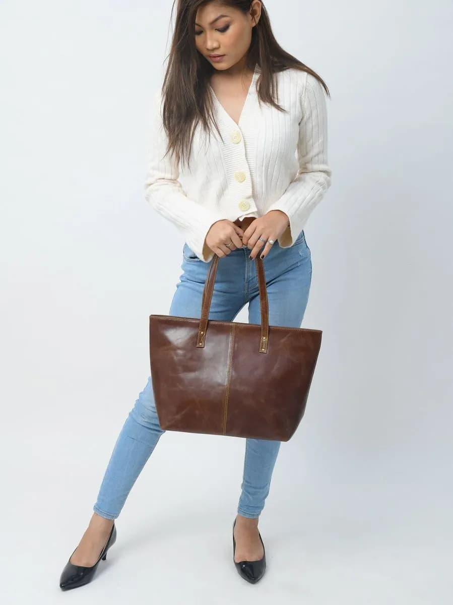 The Kim Tote Bag - Dark Brown thumbnail 5