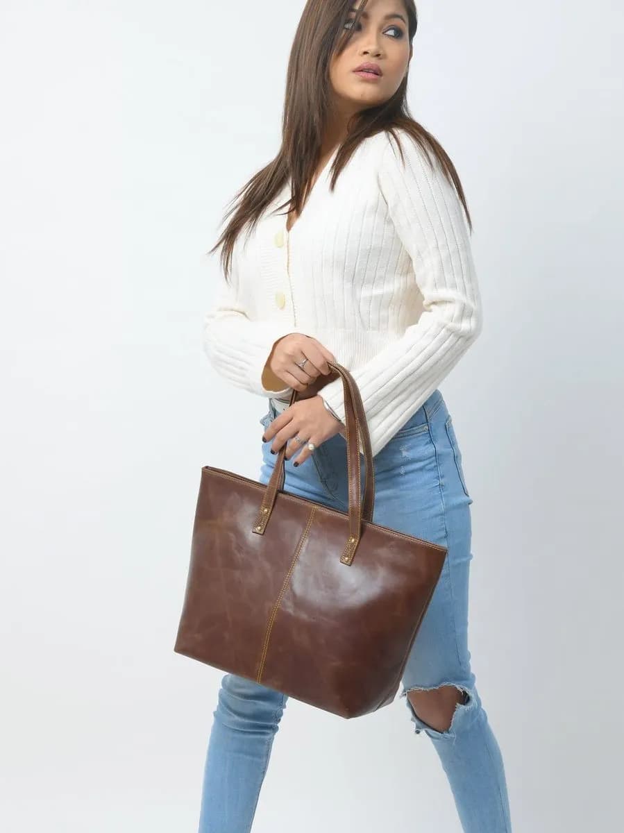 The Kim Tote Bag - Dark Brown thumbnail 6