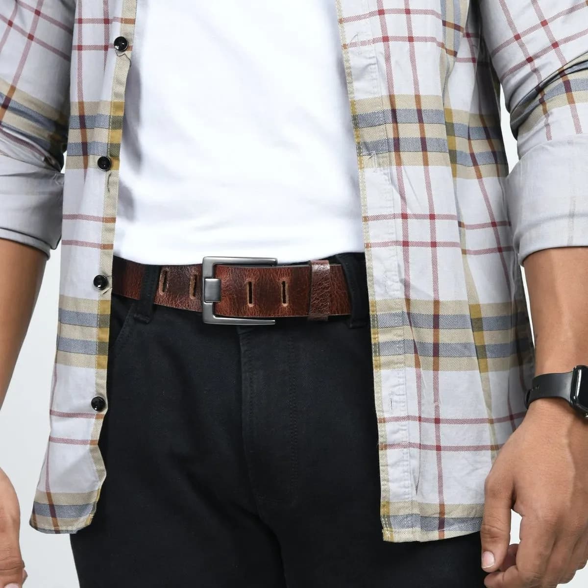 Timberline Dark Brown Leather Belt thumbnail 2
