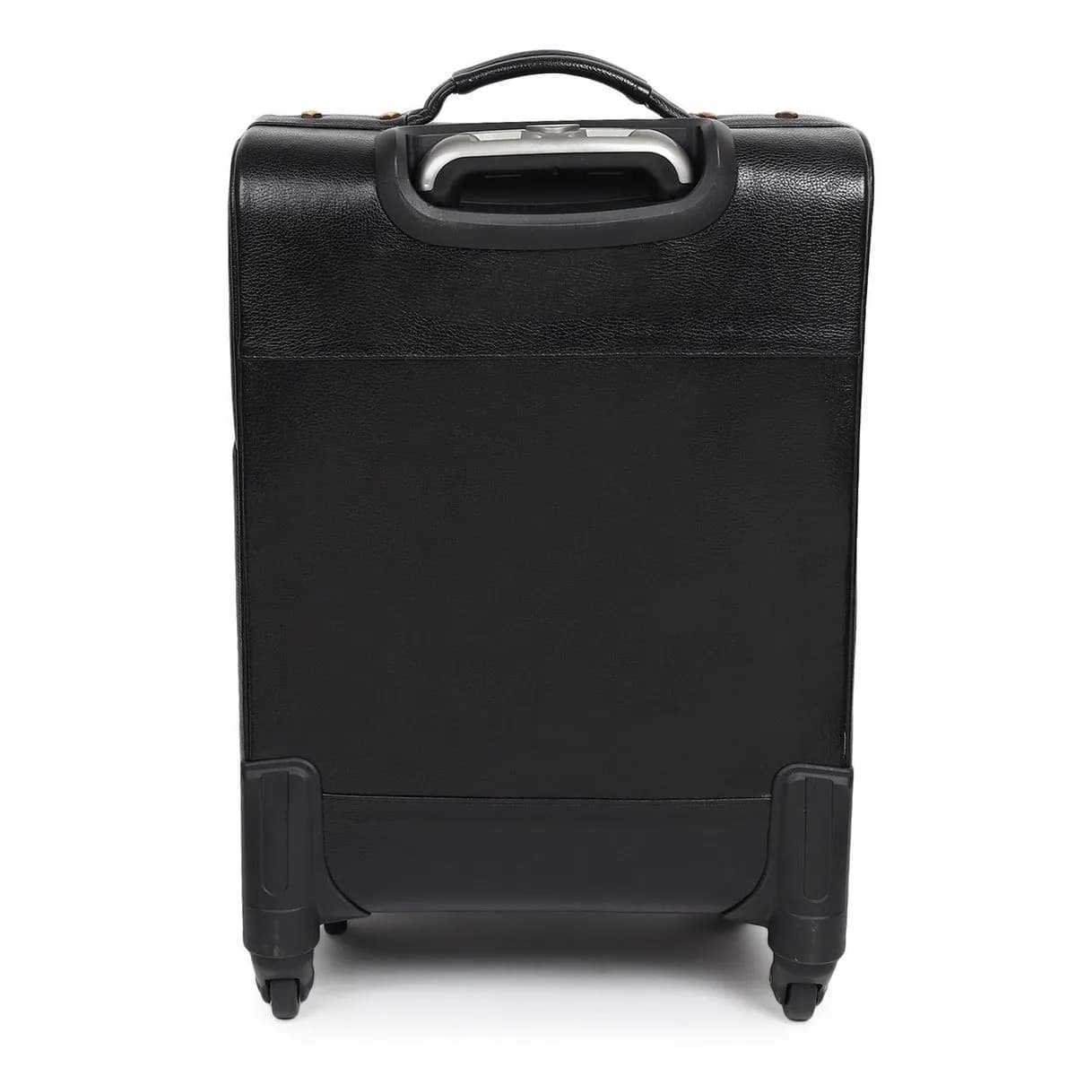 Timeless Black Leather Trolley Suitcase thumbnail 6