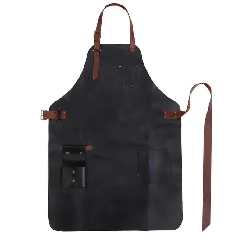 IndiFash Personalized Top Grain Leather Workshop Apron with Pockets for Men, Hand Crafted Woodworking Apron, Artist Full Apron, Best Gardening Apron thumbnail 3